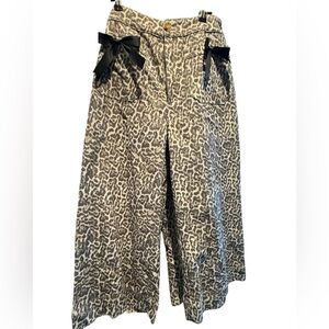 Style USA Animal Print Wide Leg Jeans w/Bows